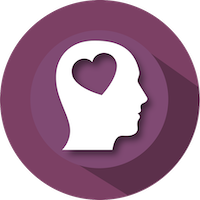 Heart in brain icon